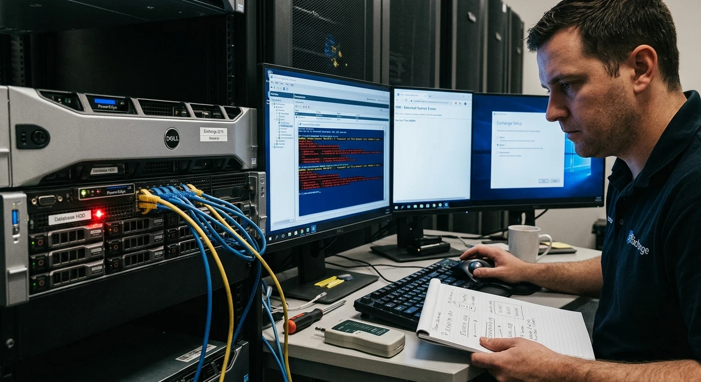 Exchange 2019 после аварийного отключения питания: восстановление OWA/ECP, repair Setup и обход блокировки на мёртвой mailbox database