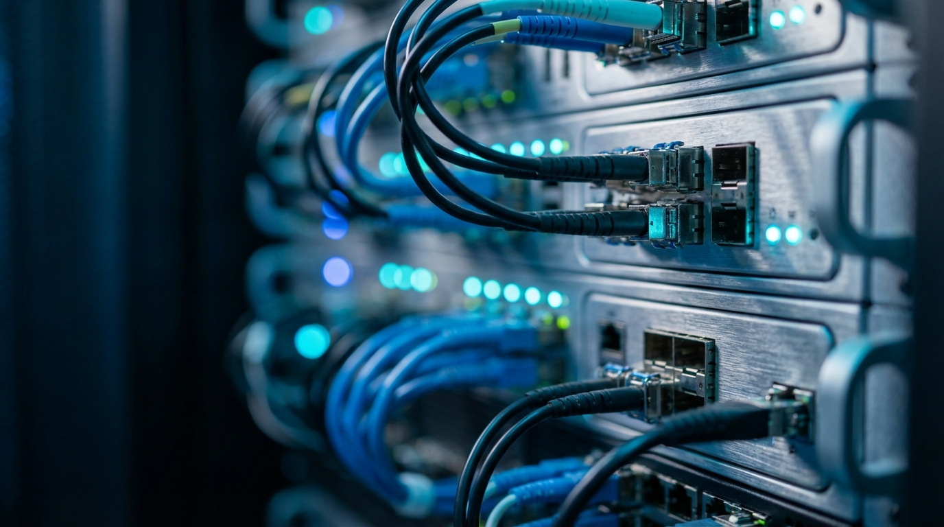 Современный офис IT компании, серверное оборудование